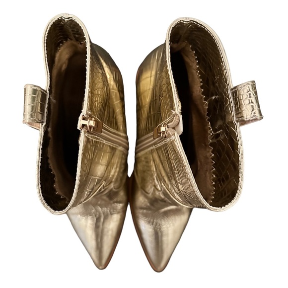 Crocodile Wear Western Mid-Calf Cowboy Pointed Toe High Heels Boots - Picture 5 of 7